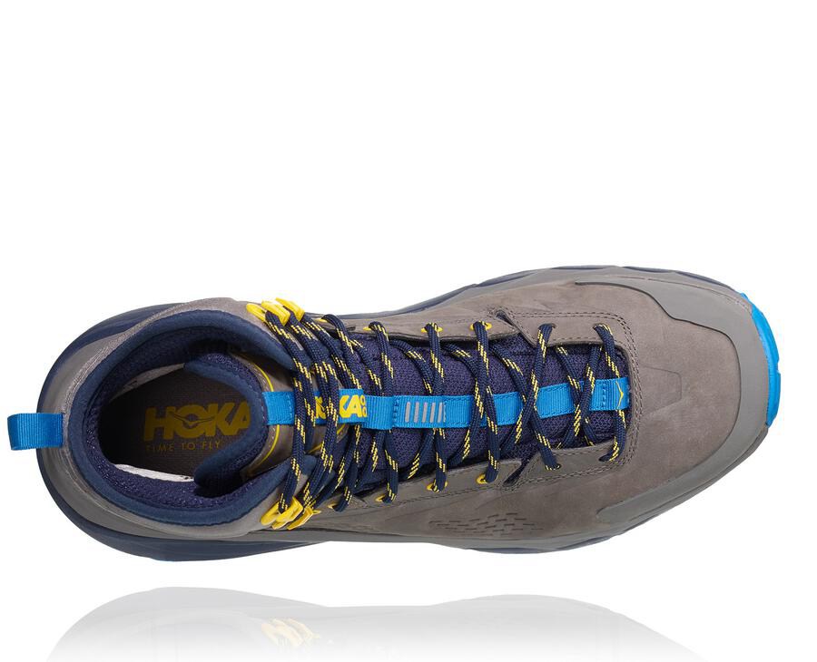 Hoka One One Yürüyüş Botları Erkek Gri/Mavi - Kaha Gore-Tex - MV4062175